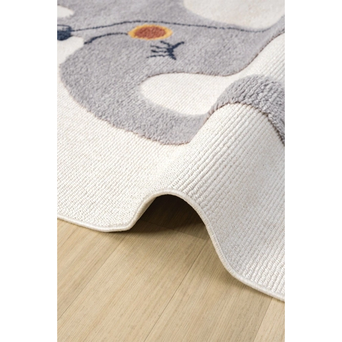 Yumuşak Renkli Bukleli Fil Balon Figürlü Dokuma Halı Bebek Odası Çocuk Odası Genç Odası Halısı 6