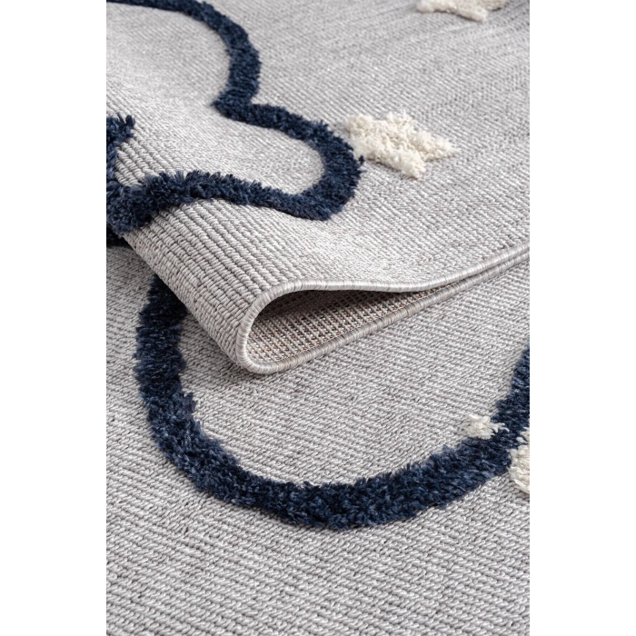 Gri Renk Yumuşak Bukleli Bulut Ay Dokuma Halı Bebek Odası Çocuk Odası Genç Odası Halısı 9