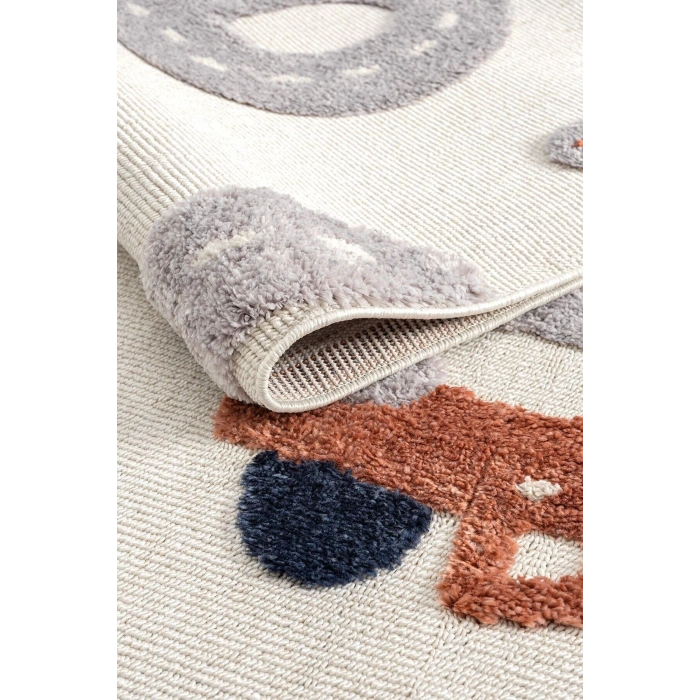 Yumuşak Renkli Bukleli Araba Yolu Dokuma Halı Bebek Odası Çocuk Odası Genç Odası Halısı 8