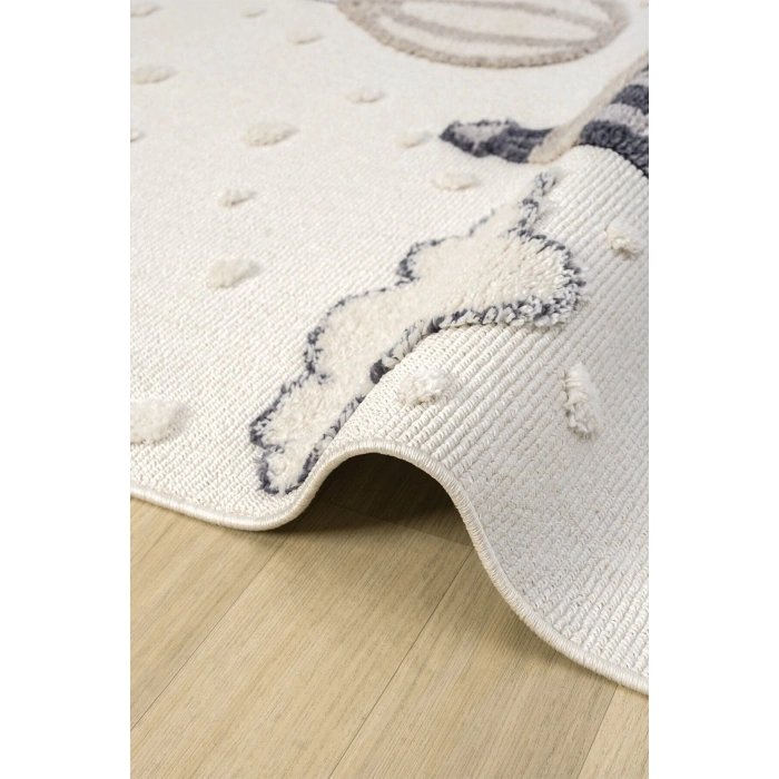 Krem Yumuşak Bukleli Balonlu Bulutlu Dokuma Halı Bebek Odası Çocuk Odası Genç Odası Halısı 16