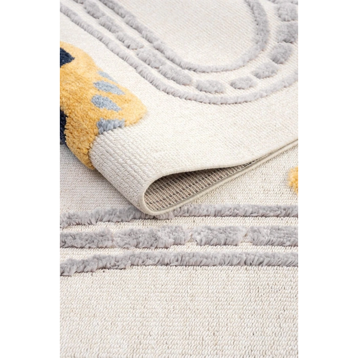 Yumuşak Renkli Bukleli Araba Yolu Dokuma Halı Bebek Odası Çocuk Odası Genç Odası Halısı 10