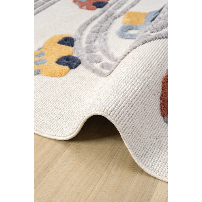 Yumuşak Renkli Bukleli Araba Yolu Dokuma Halı Bebek Odası Çocuk Odası Genç Odası Halısı 10