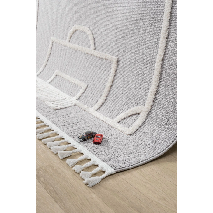 Futbol Sahası Gri Halı Yumuşak Bukleli Dokuma Halı Bebek Odası Çocuk Odası Genç Odası Halısı 15