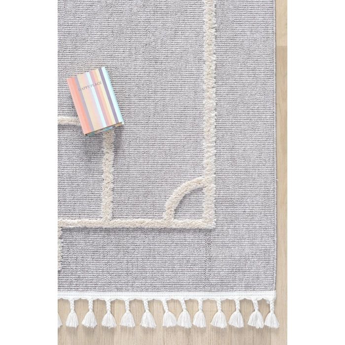 Futbol Sahası Gri Halı Yumuşak Bukleli Dokuma Halı Bebek Odası Çocuk Odası Genç Odası Halısı 15