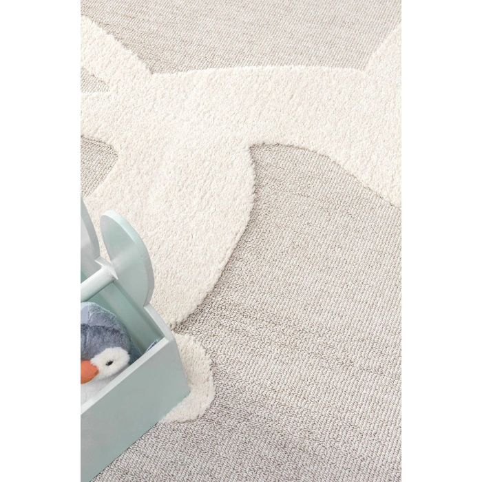 Bej Krem Yumuşak Bukleli Dokuma Halı Bebek Odası Çocuk Odası Genç Odası Halısı 18