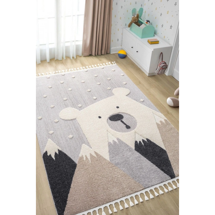 Ayıcıklı Yumuşak Bukleli Dokuma Halı Bebek Odası Çocuk Odası Genç Odası Halısı 17