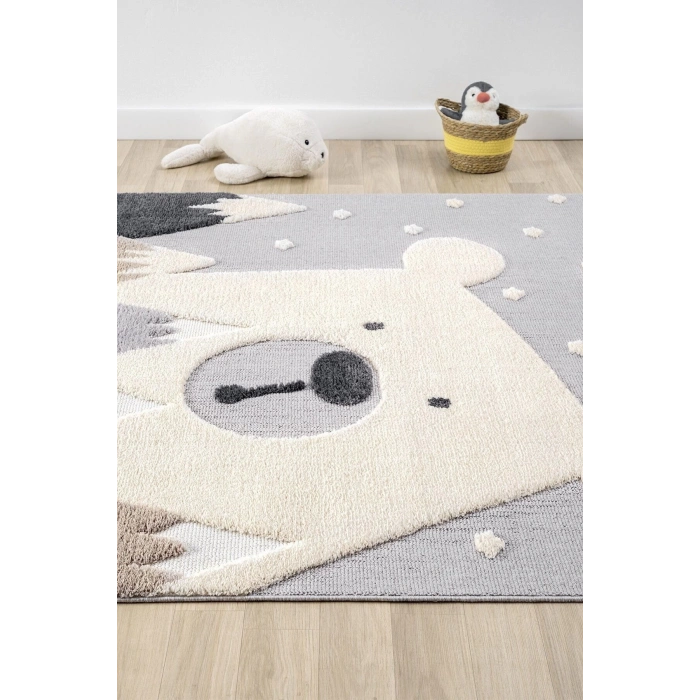 Ayıcıklı Yumuşak Bukleli Dokuma Halı Bebek Odası Çocuk Odası Genç Odası Halısı 17
