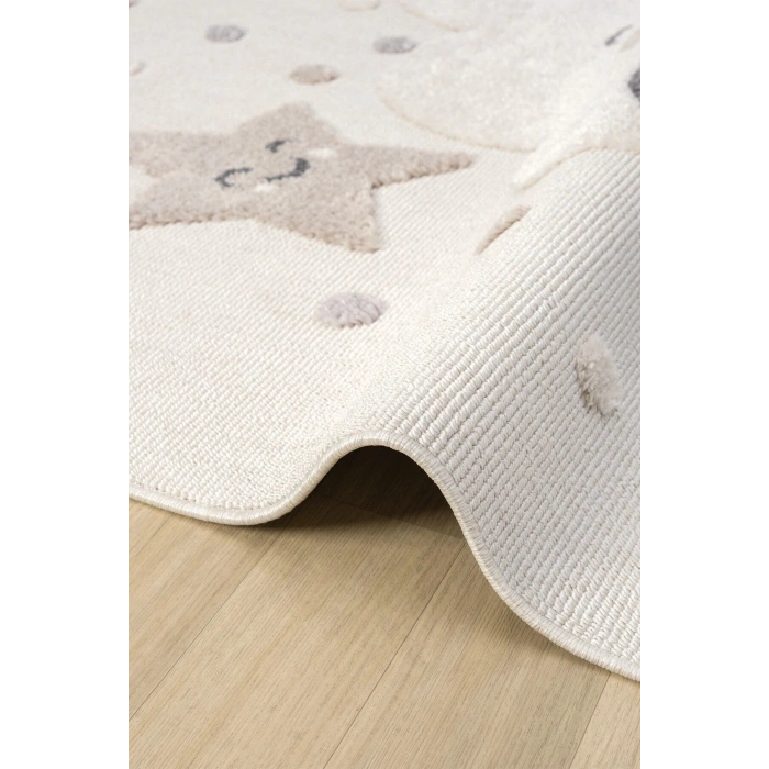 Yumuşak Bukleli Gökkuşağı Ponpon Figürlü Dokuma Halı Bebek Odası Çocuk Odası Genç Odası Halısı 20