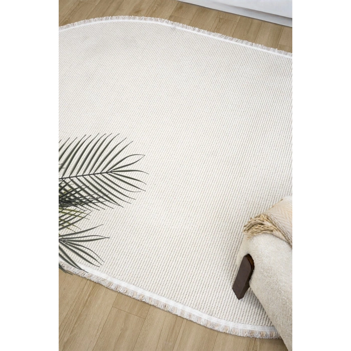 Beyaz Oval Dokuma Halı Salon Oturma Odası Yatak Odası Koridor Yolluk Halısı BEYAZ OVAL