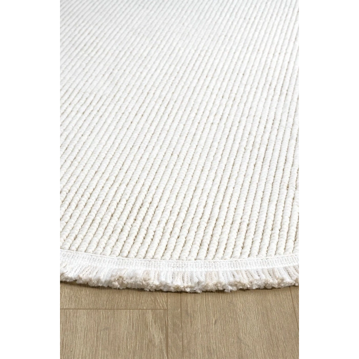 Beyaz Oval Dokuma Halı Salon Oturma Odası Yatak Odası Koridor Yolluk Halısı BEYAZ OVAL