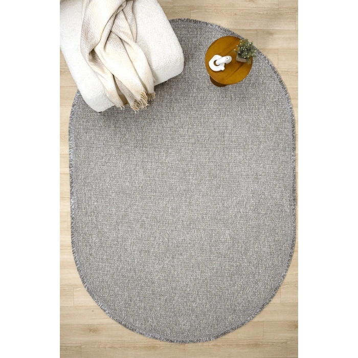 Gri Oval Dokuma Halı Salon Oturma Odası Yatak Odası Koridor Yolluk Halısı GRİ OVAL