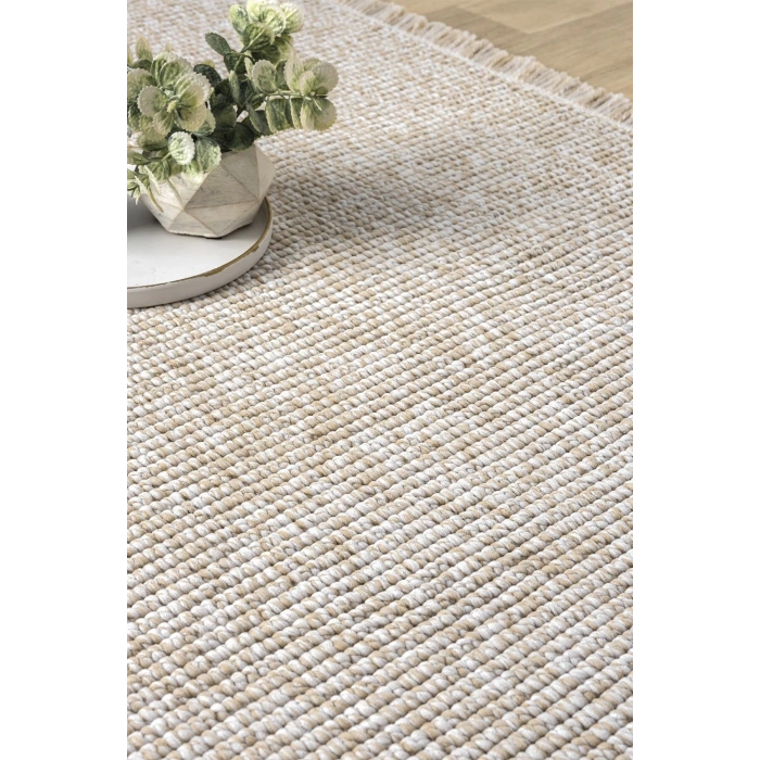 Bej Oval Dokuma Halı Salon Oturma Odası Yatak Odası Koridor Yolluk Halısı BEJ OVAL