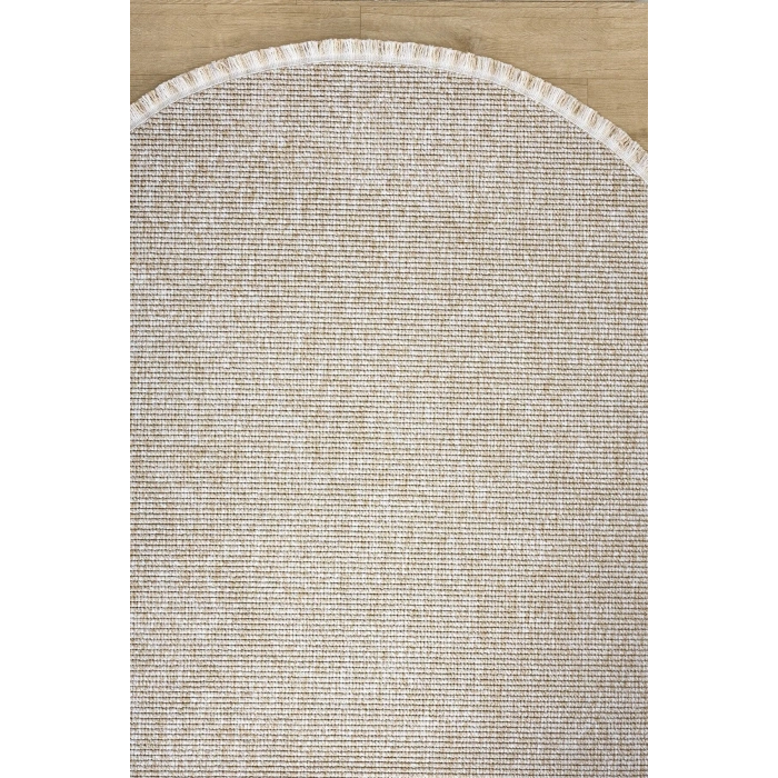 Bej Oval Dokuma Halı Salon Oturma Odası Yatak Odası Koridor Yolluk Halısı BEJ OVAL