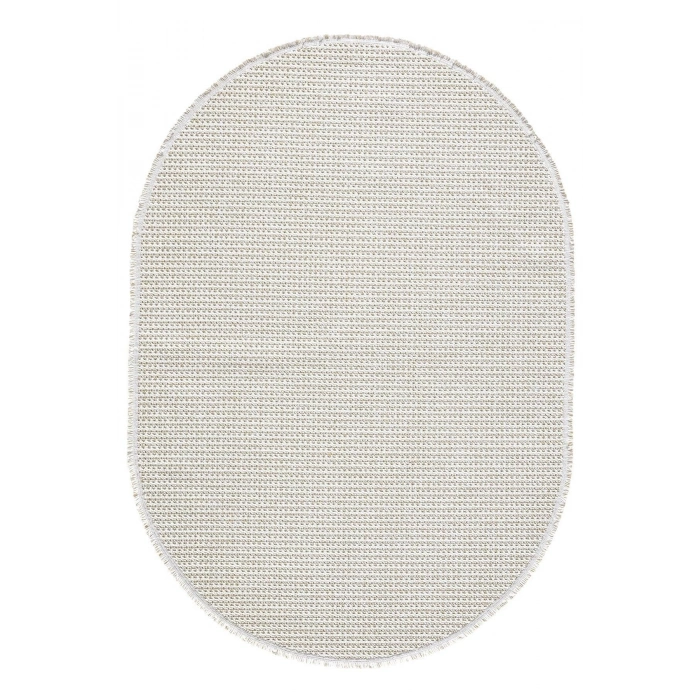 Oval Beyaz Bej Halı Modern Oturma Odası Salon Mutfak Koridor Antre Balkon Çocuk Odası Halısı 006