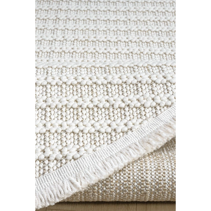 Oval Beyaz Halı Modern Oturma Odası Salon Mutfak Koridor Antre Balkon Çocuk Odası Halısı 004