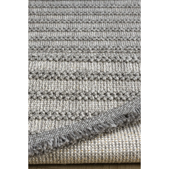 Oval Gri Halı Modern Oturma Odası Salon Mutfak Koridor Antre Balkon Çocuk Odası Halısı 0011