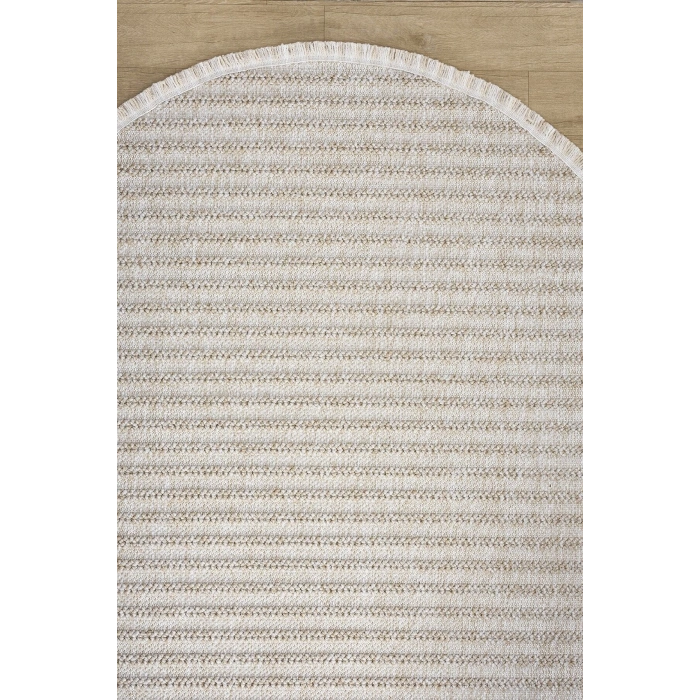 Oval Bej Halı Modern Oturma Odası Salon Mutfak Koridor Antre Balkon Çocuk Odası Halısı 0019