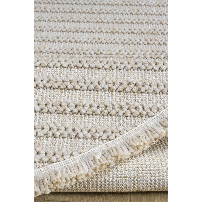 Oval Bej Halı Modern Oturma Odası Salon Mutfak Koridor Antre Balkon Çocuk Odası Halısı 0019