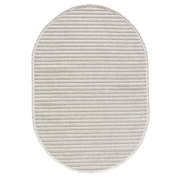 Oval Bej Halı Modern Oturma Odası Salon Mutfak Koridor Antre Balkon Çocuk Odası Halısı 0019