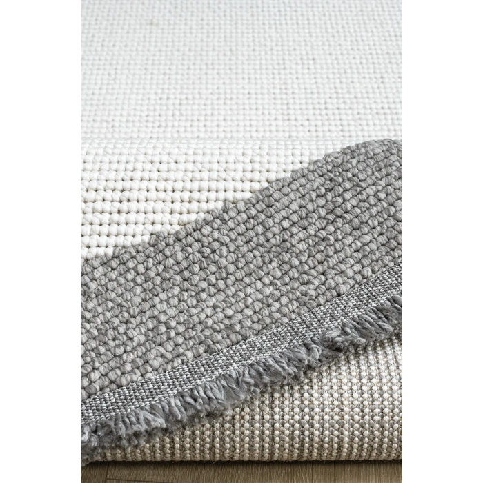 Oval Gri Halı Bordür Modern Oturma Odası Salon Mutfak Koridor Antre Balkon Çocuk Odası Halısı 0020