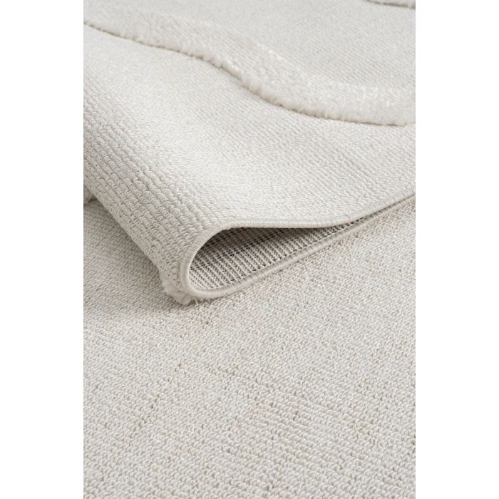 Krem Modern Dokuma Halı Püsküllü Yolluk Antre Oturma Odası Salon Mutfak Çocuk Odası Halısı