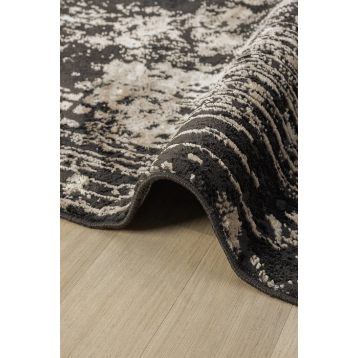 Modern Siyah Dokuma Halı Yolluk Antre Oturma Odası Salon Mutfak Halısı