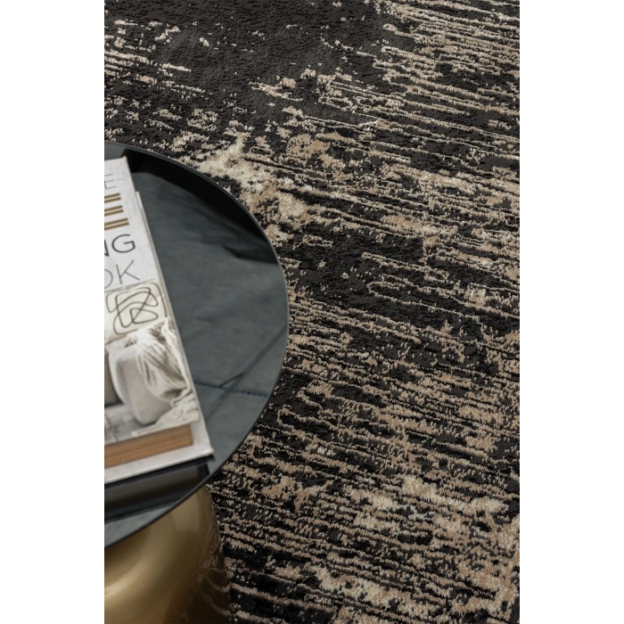 Modern Siyah Dokuma Halı Yolluk Antre Oturma Odası Salon Mutfak Halısı