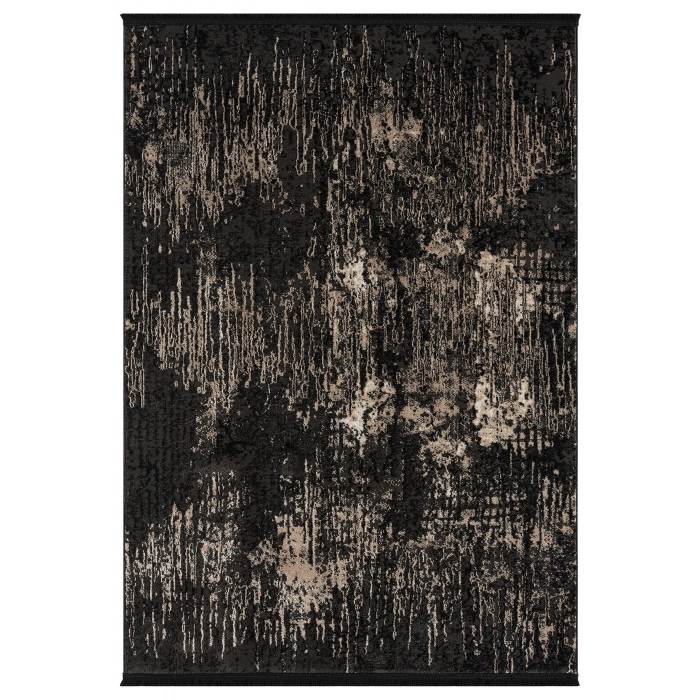 Modern Siyah Dokuma Halı Yolluk Antre Oturma Odası Salon Mutfak Halısı
