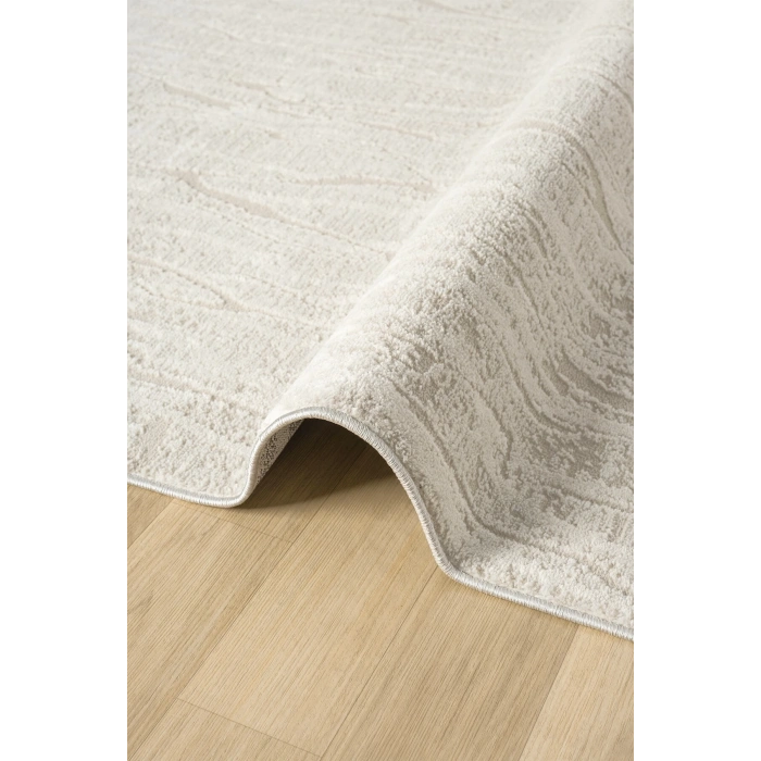 Modern Krem Saçaklı Dokuma Halı Yolluk Antre Oturma Odası Salon Mutfak Halısı