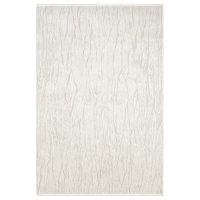 Modern Krem Saçaklı Dokuma Halı Yolluk Antre Oturma Odası Salon Mutfak Halısı