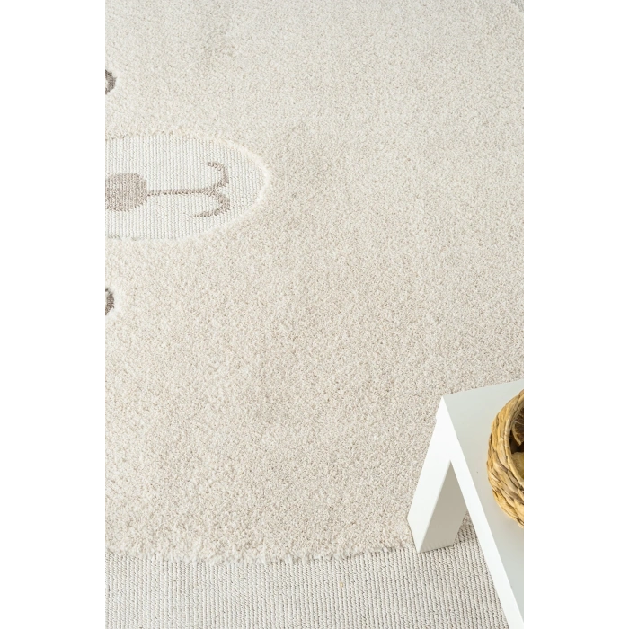 Krem Ayıcıklı Bebek Çocuk Odası Halısı Yumuşak Leke Tutmaz Antialerjik 24