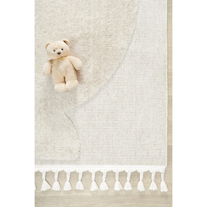 Krem Ayıcıklı Bebek Çocuk Odası Halısı Yumuşak Leke Tutmaz Antialerjik 24