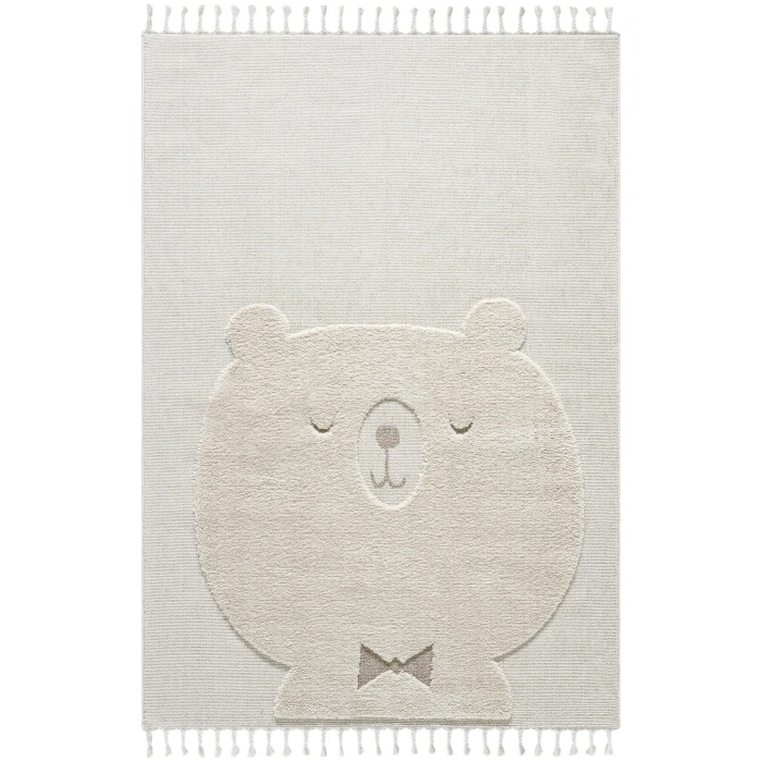 Krem Ayıcıklı Bebek Çocuk Odası Halısı Yumuşak Leke Tutmaz Antialerjik 24