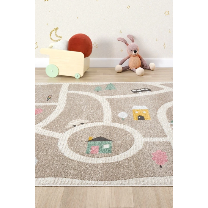 Yumuşak Dokuma Halı Leke Tutmaz Araba Yolu Bebek Odası Çocuk Odası Genç Odası Halısı Oyun Yol