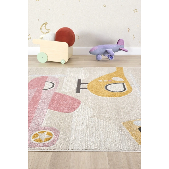 Yumuşak Dokuma Halı Leke Tutmaz Uçak Figürlü Bebek Odası Çocuk Odası Genç Odası Halısı UÇAK