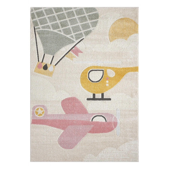 Yumuşak Dokuma Halı Leke Tutmaz Uçak Figürlü Bebek Odası Çocuk Odası Genç Odası Halısı UÇAK