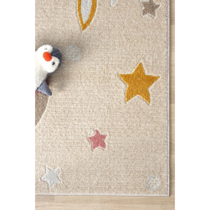 Yumuşak Dokuma Halı Leke Tutmaz Uçak Roket Figürlü Bebek Odası Çocuk Odası Genç Odası Halısı ROKET