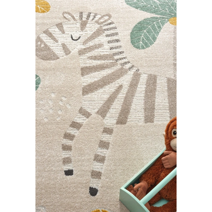 Yumuşak Dokuma Halı Zebra Figürlü Leke Tutmaz Bebek Odası Çocuk Odası Genç Odası Halısı ZEBRA