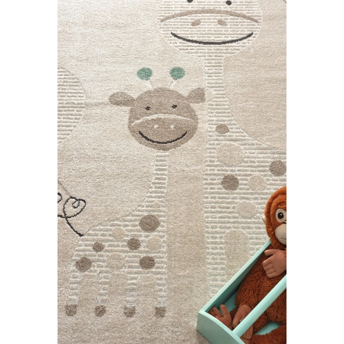 Yumuşak Dokuma Halı Zürafa Figürlü Leke Tutmaz Bebek Odası Çocuk Odası Genç Odası Halısı ZÜRAFA