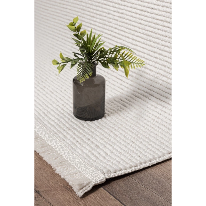 Beyaz Dokuma Halı Salon Oturma Odası Yatak Çocuk Odası Koridor Halısı Yolluk BEYAZ