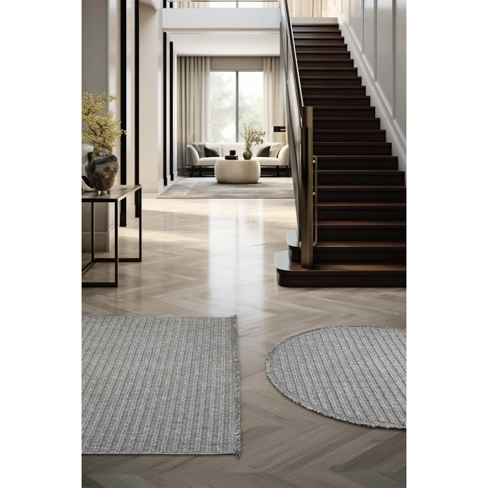 Gri Yumuşak Dokulu Halı Antre Yolluk Çocuk Odası Oturma Odası Salon Mutfak Halısı 0011