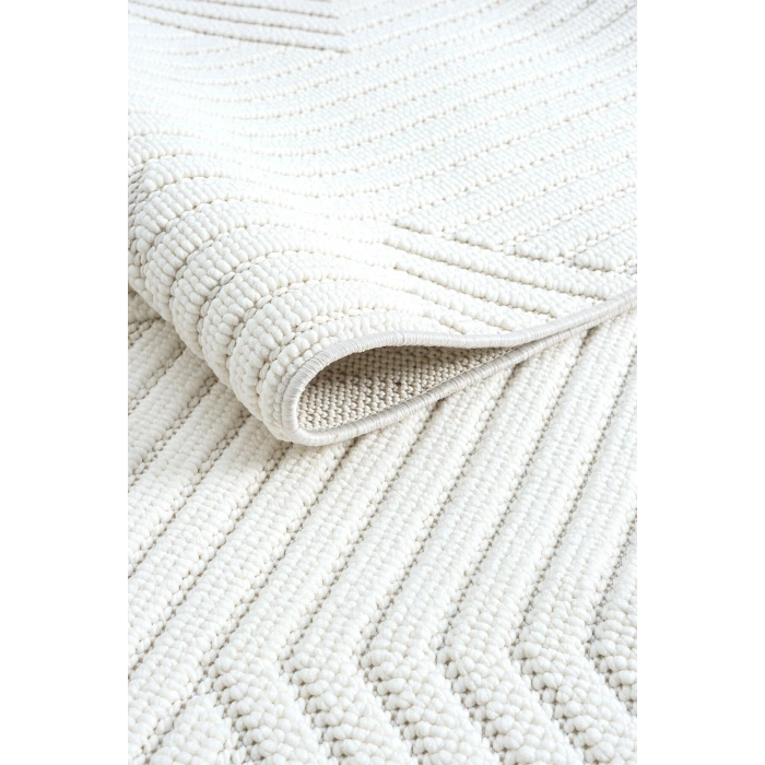 Beyaz Yumuşak Dokulu Halı Kilim Salon Mutfak Koridor Yolluk Dokuma Makine Halısı 001