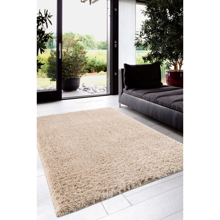 Bej Sütlü Kahve Peluş Dokuma Halı Oturma Odası Salon Çocuk Odası Yatak Odası Halısı BEJ