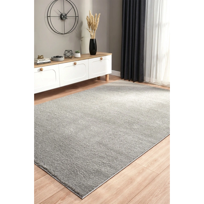 Dokuma Halı Gri Yumuşak Halı Yolluk Çocuk Yatak Odası Oturma Odası Salon Mutfak Halısı GRİ