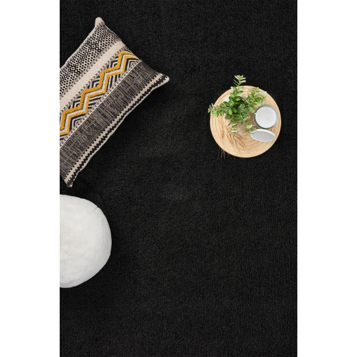 Dokuma Halı Siyah Yumuşak Halı Yolluk Çocuk Yatak Odası Oturma Odası Salon Mutfak Halısı SİYAH