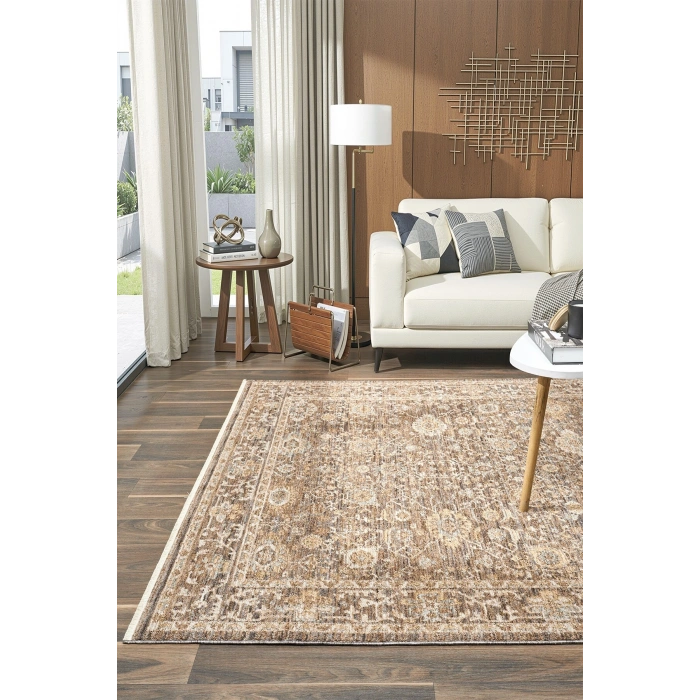 Eskitme Vintage Halı Bambu Polyester Oturma Odası Salon Mutfak Halısı 6