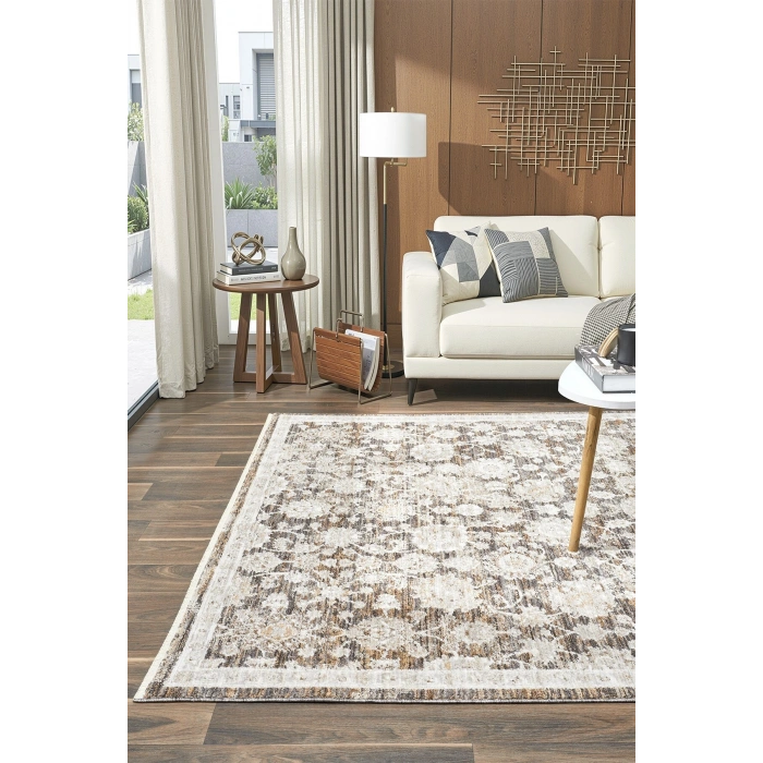 Eskitme Vintage Çiçekli Halı Bambu Polyester Oturma Odası Salon Mutfak Halısı 8