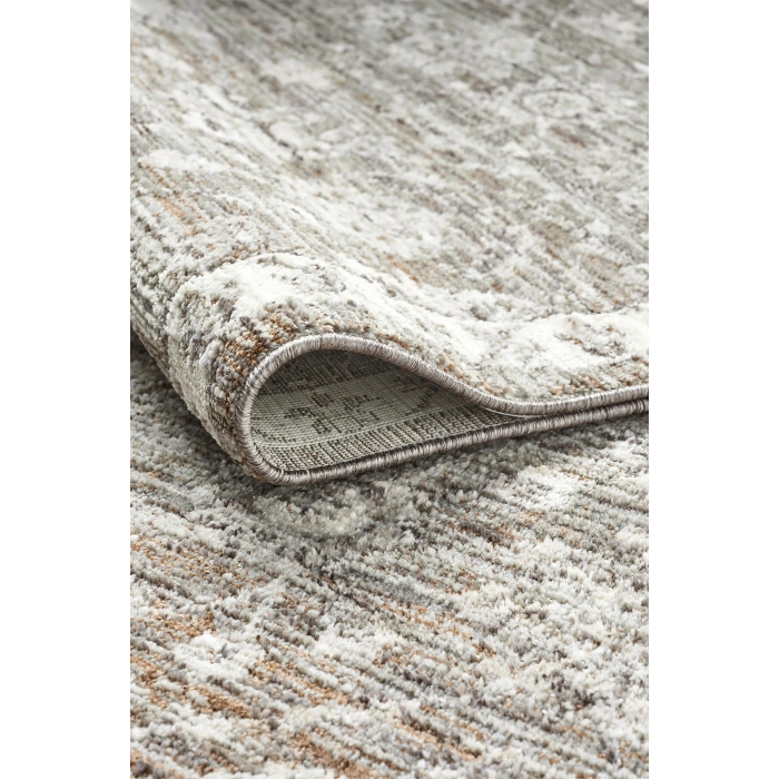 Eskitme Vintage Çiçekli Gri Halı Bambu Polyester Oturma Odası Salon Mutfak Halısı 7