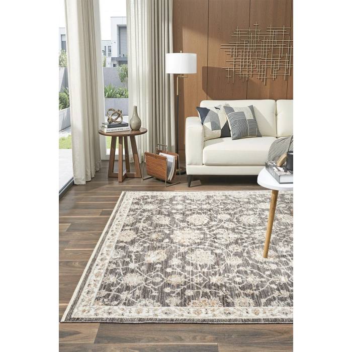 Eskitme Vintage Çiçekli Halı Bambu Polyester Oturma Odası Salon Mutfak Halısı 2