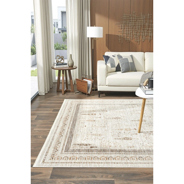 Eskitme Vintage Çiçekli Halı Bambu Polyester Oturma Odası Salon Mutfak Halısı 10